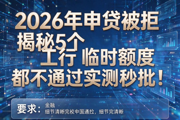 2026年申贷被拒揭秘5个工行临时额度都不通过实测秒批!