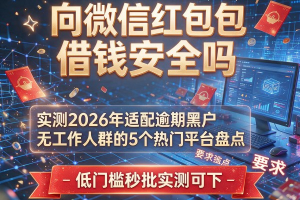 向微信红包借钱安全吗 实测2026年适配逾期黑户无工作人群的5个热门平台盘点 低门槛秒批实测可下！