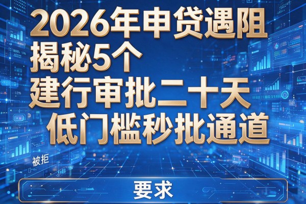 2026年申贷遇阻揭秘5个建行审批二十天被拒低门槛秒批通道!