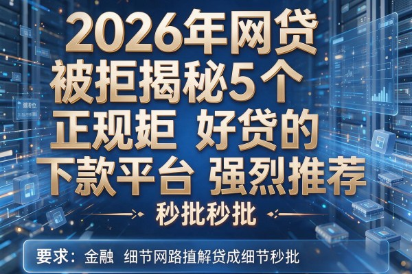 2026年网贷被拒揭秘5个正规好贷的下款平台强烈推荐秒批!