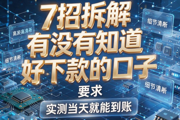 7招拆解有没有知道好下款的口子,实测当天就能到账!
