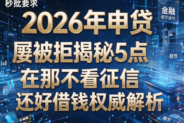 2026年申贷屡屡被拒揭秘5点在那不看征信还好借钱权威解析秒批!