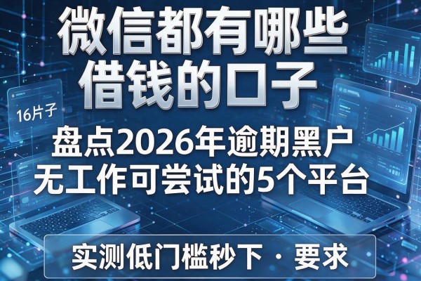 微信都有哪些借钱的口子 盘点2026年逾期黑户无工作可尝试的5个平台 实测低门槛秒下