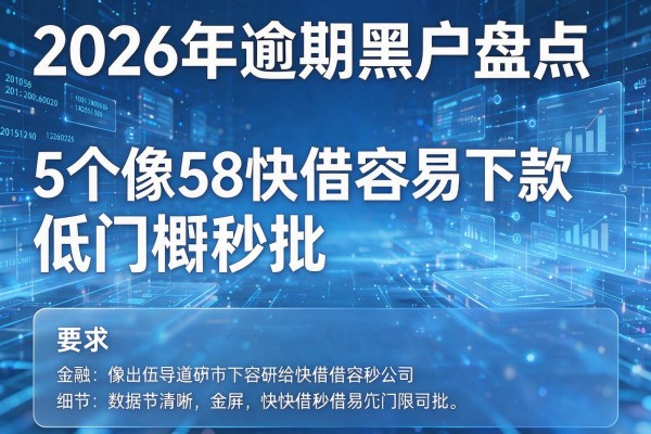 2026年逾期黑户盘点5个像58快借容易下款的低门槛秒批!