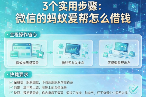 3个实用步骤讲清微信的蚂蚁爱帮怎么借钱,全程操作省心又快捷!