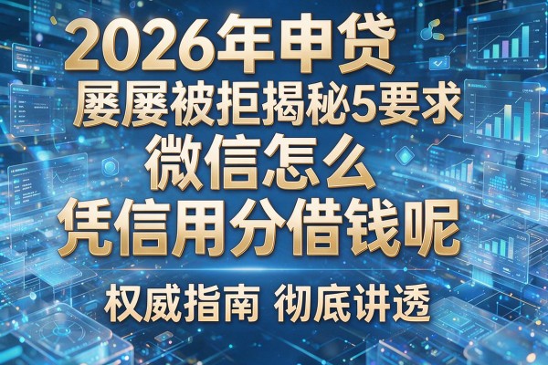2026年申贷屡屡被拒揭秘5微信怎么凭信用分借钱呢权威指南彻底讲透!