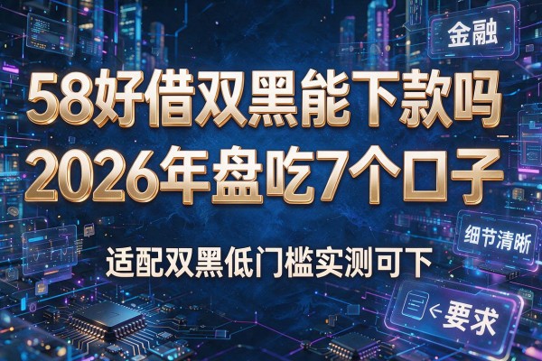 58好借双黑能下款吗 2026年盘点7个口子 适配双黑低门槛实测可下!