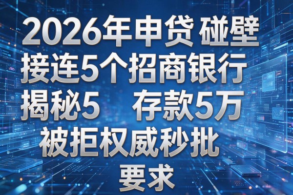 2026年申贷接连碰壁揭秘5个招商银行存款5万被拒权威秒批!