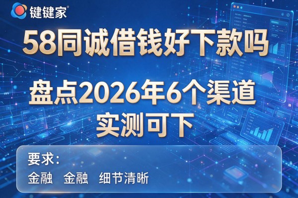 58同诚借钱好下款吗 盘点2026年6个渠道 实测可下!
