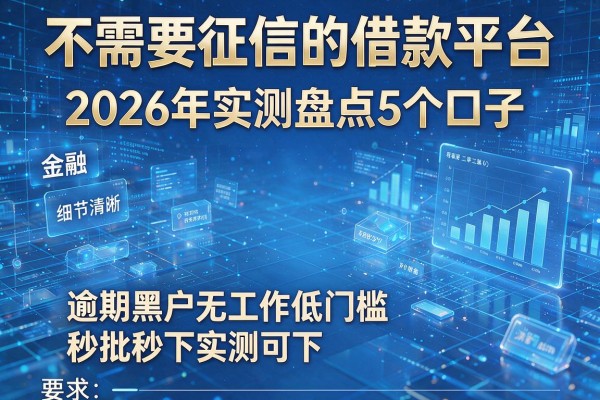 不需要征信的借款平台 2026年实测盘点5个口子 逾期黑户无工作低门槛秒批秒下实测可下!