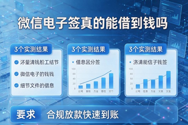 3个实测结果讲清微信电子签真的能借到钱吗,合规放款快速到账!