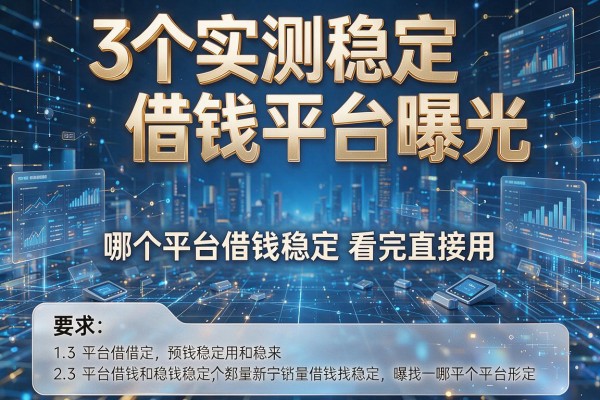 3个实测稳定借钱平台曝光,哪个平台借钱稳定看完直接用!