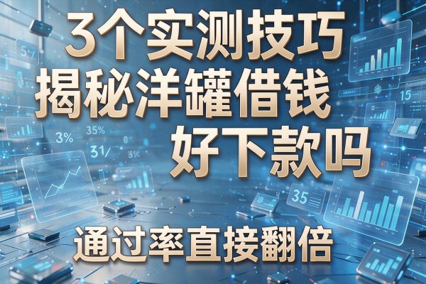 3个实测技巧揭秘洋罐借钱好下款吗,通过率直接翻倍!