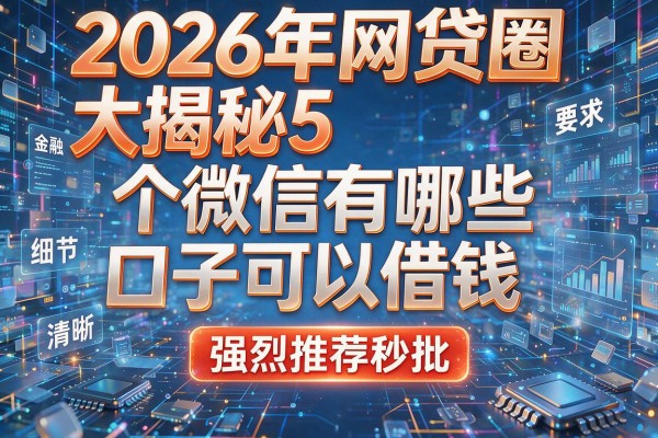 2026年网贷圈大揭秘5个微信有哪些口子可以借钱强烈推荐秒批!