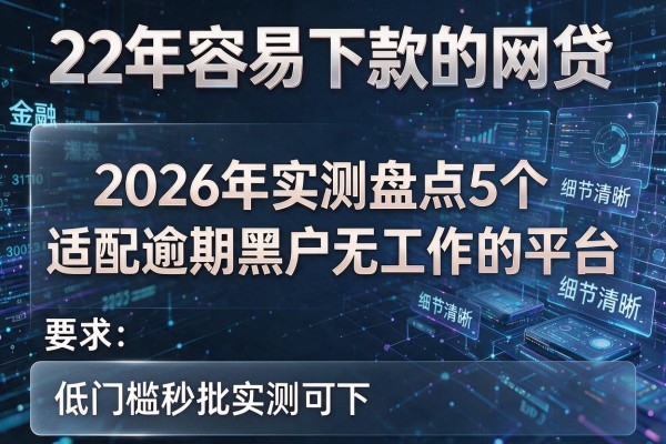22年容易下款的网贷 2026年实测盘点5个适配逾期黑户无工作的平台 低门槛秒批实测可下!
