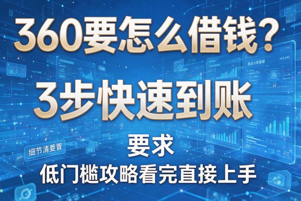 360要怎么借钱?3步快速到账,低门槛攻略看完直接上手!