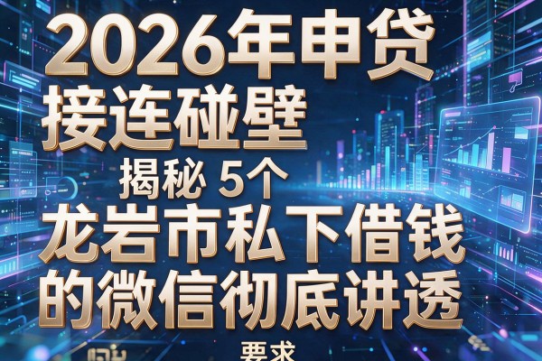 2026年申贷接连碰壁揭秘5个龙岩市私下借钱的微信彻底讲透!
