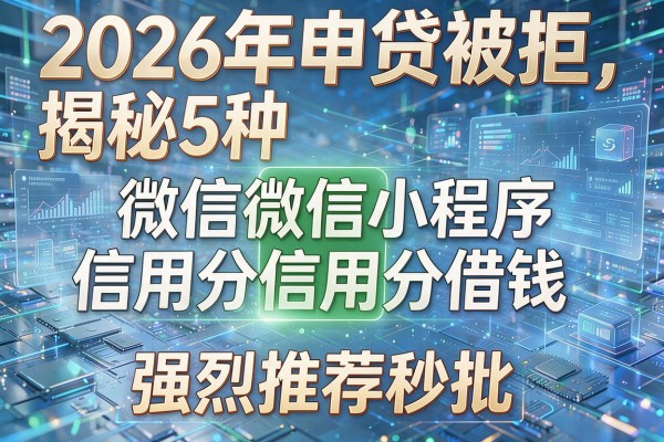 2026年申贷被拒揭秘5种微信小程序信用分借钱强烈推荐秒批!