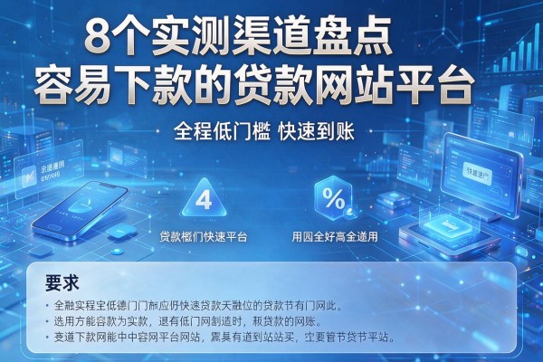 8个实测渠道盘点容易下款的贷款网站平台,全程低门槛快速到账!