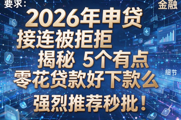 2026年申贷接连被拒揭秘5个有点零花贷款好下款么强烈推荐秒批!