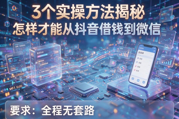 3个实操方法揭秘怎样才能从抖音借钱到微信,全程无套路!