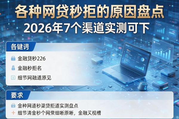 各种网贷秒拒的原因盘点2026年7个渠道实测可下!