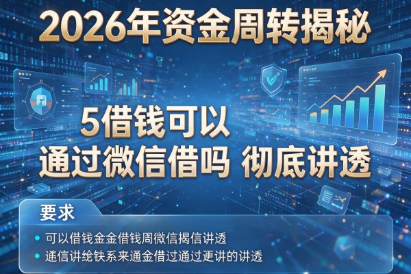 2026年资金周转揭秘5借钱可以通过微信借吗彻底讲透！