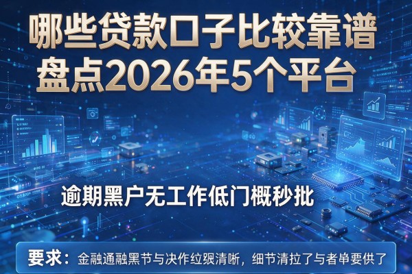 哪些贷款口子比较靠谱盘点2026年5个平台 逾期黑户无工作低门槛秒批