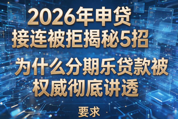 2026年申贷接连被拒揭秘5招为什么分期乐贷款被拒权威彻底讲透!