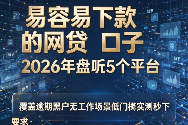 易容易下款的网贷口子 2026年盘点5个平台 覆盖逾期黑户无工作场景低门槛实测秒下!