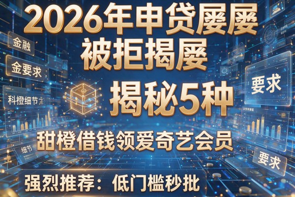 2026年申贷屡屡被拒揭秘5种甜橙借钱领爱奇艺会员强烈推荐低门槛秒批！