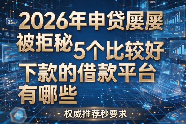 2026年申贷屡屡被拒揭秘5个比较好下款的借款平台有哪些权威推荐秒批!