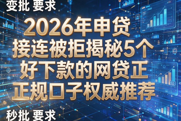 2026年申贷接连被拒揭秘5个好下款的网贷正规口子权威推荐秒批!