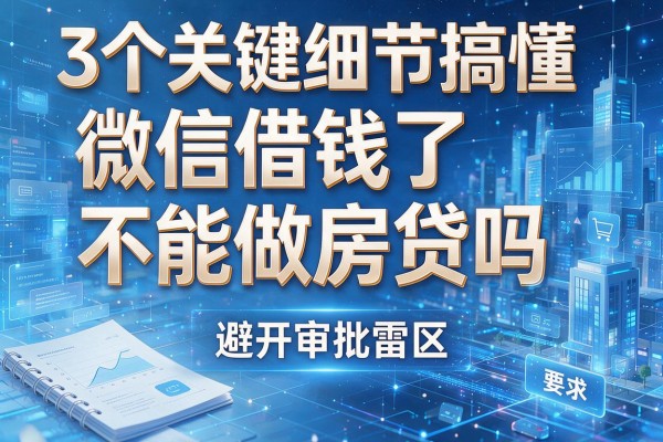 3个关键细节搞懂微信借钱了不能做房贷吗,避开审批雷区!