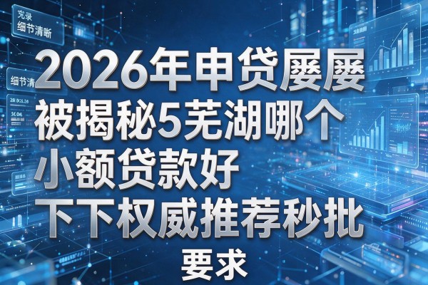 2026年申贷屡屡被拒揭秘5芜湖哪个小额贷款好下款权威推荐秒批!