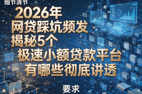 2026年网贷踩坑频发揭秘5个极速小额贷款平台有哪些彻底讲透!