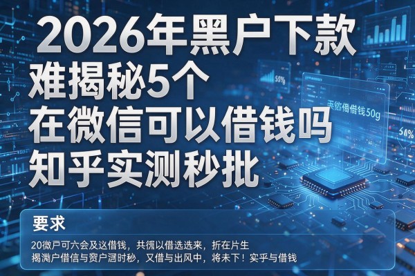 2026年黑户下款难揭秘5个在微信可以借钱吗知乎实测秒批!