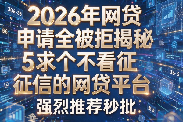 2026年网贷申请全被拒揭秘5求个不看征信的网贷平台强烈推荐秒批!