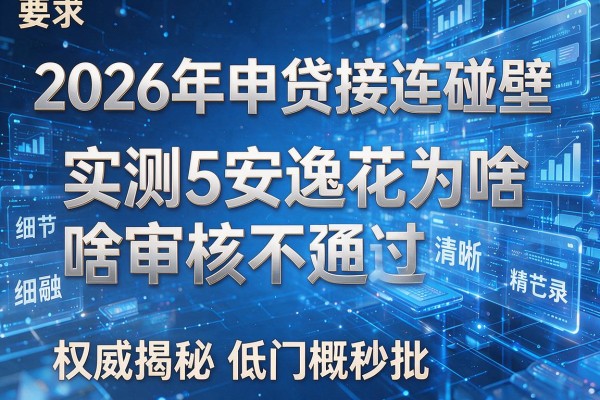 2026年申贷接连碰壁实测5安逸花为啥审核不通过权威揭秘低门槛秒批!