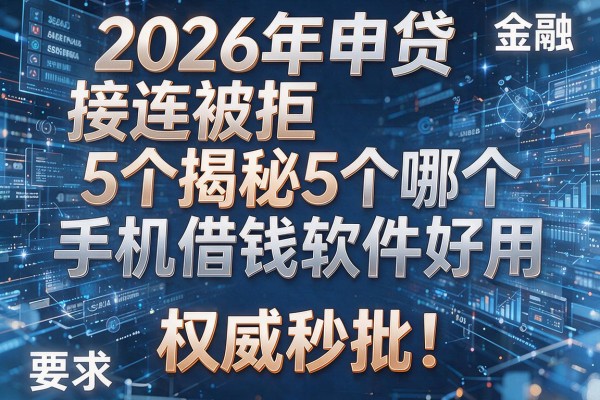 2026年申贷接连被拒揭秘5个哪个手机借钱软件好用权威秒批!