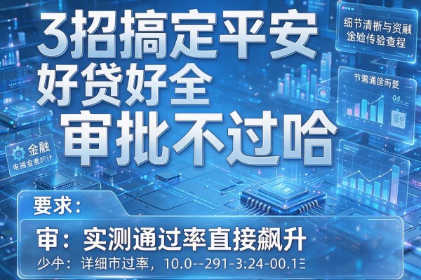 3招搞定平安好贷审批不过哈,实测通过率直接飙升!