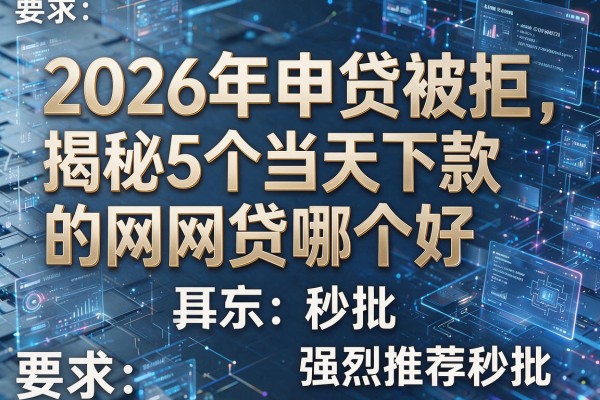 2026年申贷被拒揭秘5个当天下款的网贷哪个好强烈推荐秒批!