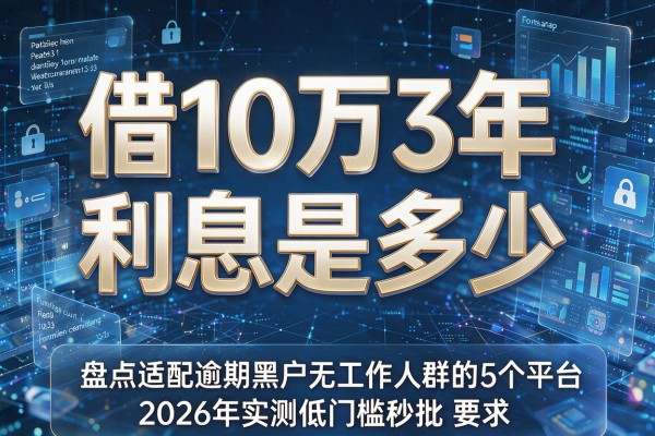 借10万3年利息是多少 盘点适配逾期黑户无工作人群的5个平台 2026年实测低门槛秒批