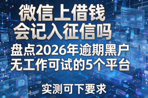 微信上借钱会记入征信吗 盘点2026年逾期黑户无工作可试的5个平台 实测可下