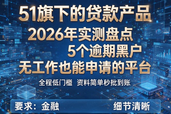 51旗下的贷款产品 2026年实测盘点5个逾期黑户无工作也能申请的平台 全程低门槛资料简单秒批到账!