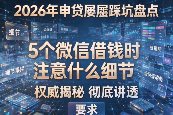 2026年申贷屡屡踩坑盘点5个微信借钱时注意什么细节权威揭秘彻底讲透!