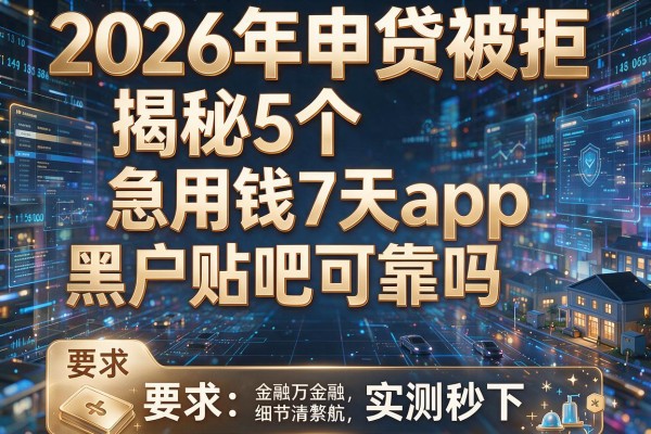2026年申贷被拒揭秘5个急用钱7天app黑户贴吧可靠吗实测秒下!