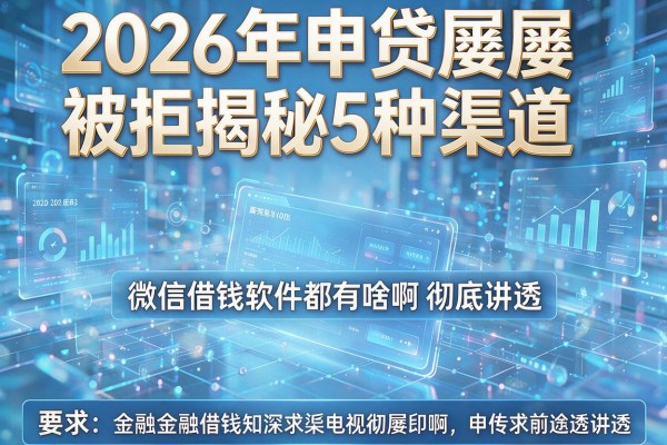 2026年申贷屡屡被拒揭秘5种渠道微信借钱软件都有啥啊彻底讲透！