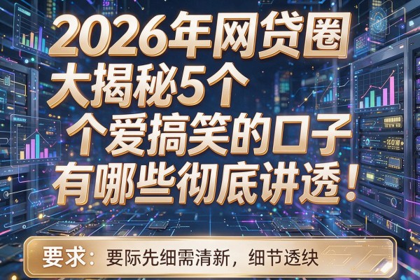 2026年网贷圈大揭秘5个爱搞笑的口子有哪些彻底讲透！