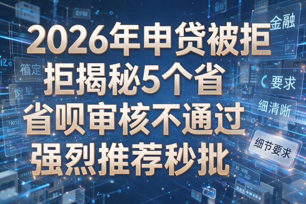 2026年申贷被拒揭秘5个省呗审核不通过显示嘛强烈推荐秒批!